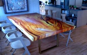 epoxy wooden dining set